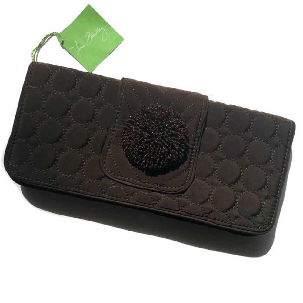 NWT Vera Bradley Dazzle Clutch Handbag Expresso